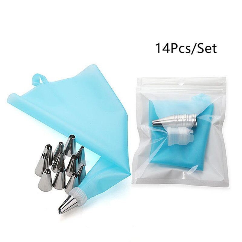 8/14/26 sztuk silikonowa torba cukiernicza akcesoria kuchenne narzędzia DIY wielokrotnego użytku ciasto domu gadżet narzędzia robić pieczenia na ciasto dekorowanie dyszy: B