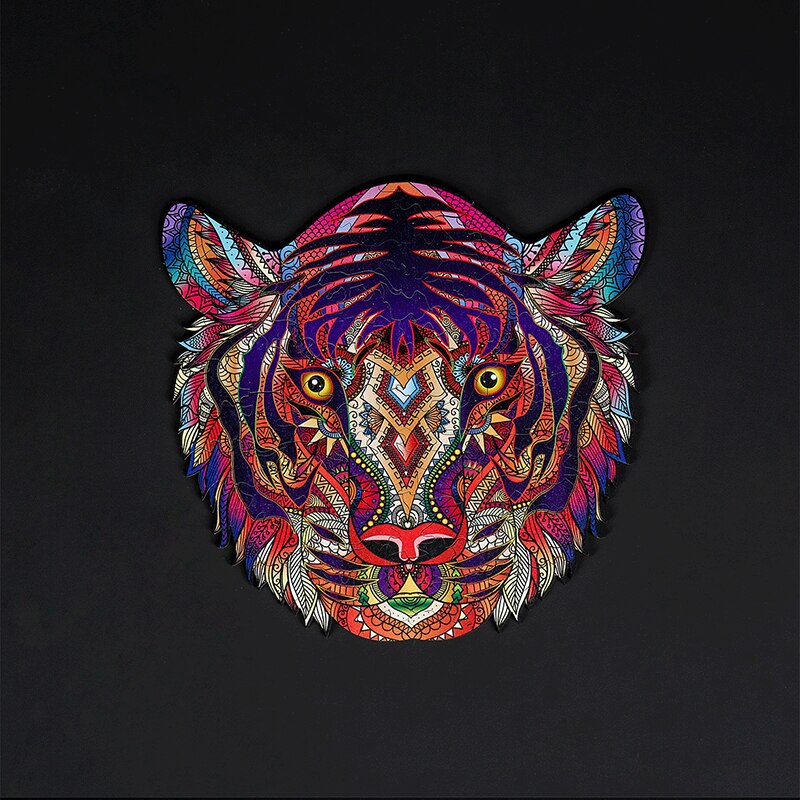 5 styles en bois dessin animé bricolage Lion Koala tigre marmotte Dragon jouet maison Puzzle pièces de Puzzle Photo murale Photo papier peint
