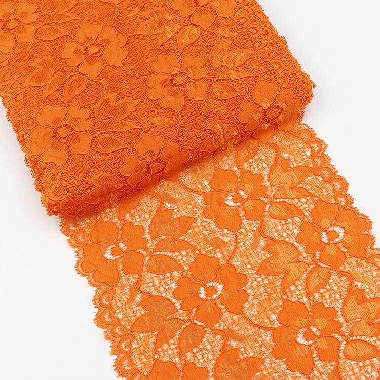 Ruban de dentelle souple à motif Floral de 16cm, fournitures d'artisanat en dentelle, robe pour vêtements dessus soutien-gorge décoration blanche, guipure dentelle: Orange
