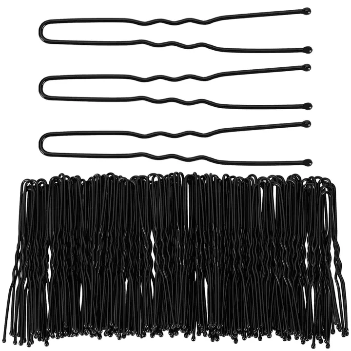 10/50 Stück schwarze Haarspangen U-förmige Bobby Stift unsichtbare gewellte Haarnadel Frisur Styling Metall Haarklammern Haarspange Haarschmuck: XS