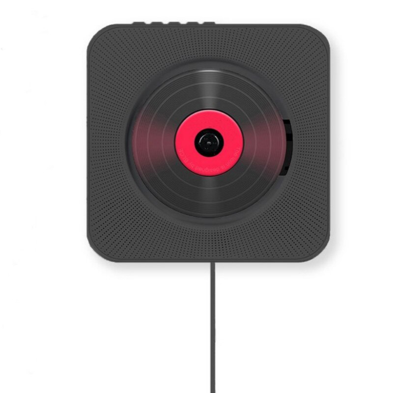 Wall Mountable CD Player Bluetooth HiFi CD Music Player With Remote Control FM Radio USB MP3 3.5MM Headphone Jack: black USPlug