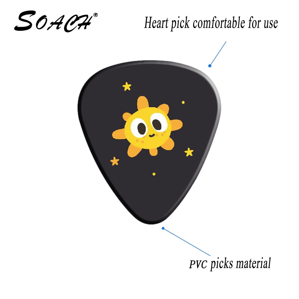 Soach 10 st/lot 0.71mm tjocklek tecknad vidsträckthet av universum stjärngitarrplockningar mönster gitarrband gitarrdelar gitarr enl.
