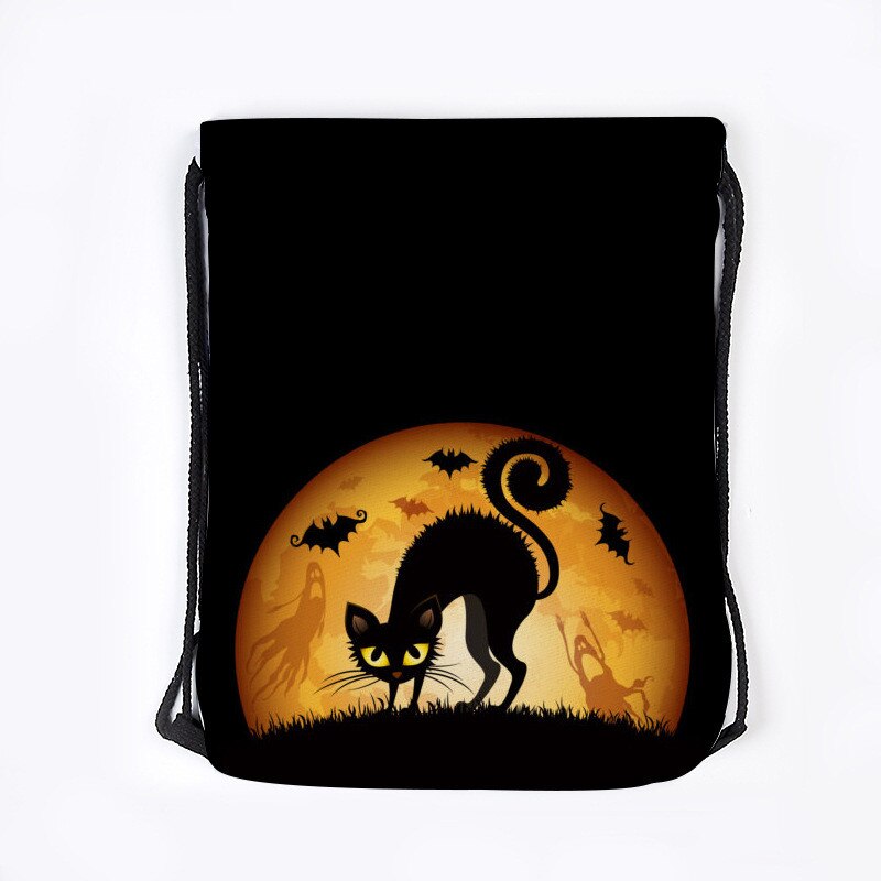 3d print halloween trekkoordtas schattige katten pompoen vleermuis trekkoord rugzak unisex mannen en vrouwen casual reizen dagelijkse tassen