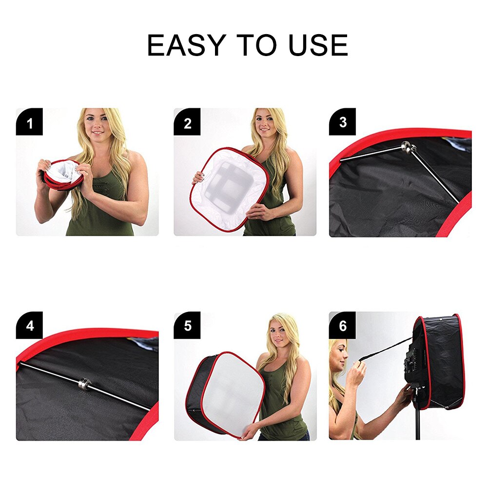 Collapsible Portable Camera LED Light Flash Photography Accessories Softbox Diffuser Reflective Foldable Video Full Cover Case
