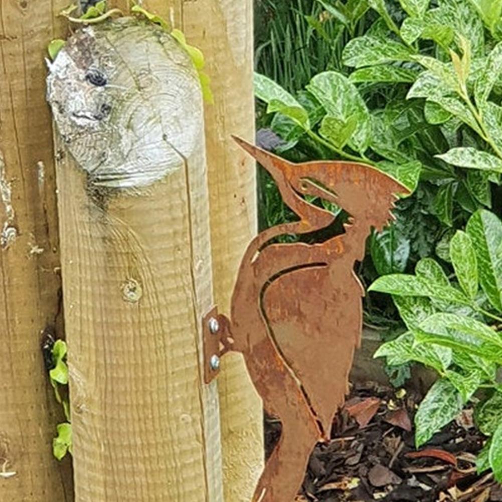 Picchio arrugginito decorazione per uccelli sagoma di uccelli in metallo decorazioni da giardino creativo in ferro battuto decorazioni per interni per interni simpatico giardino toria
