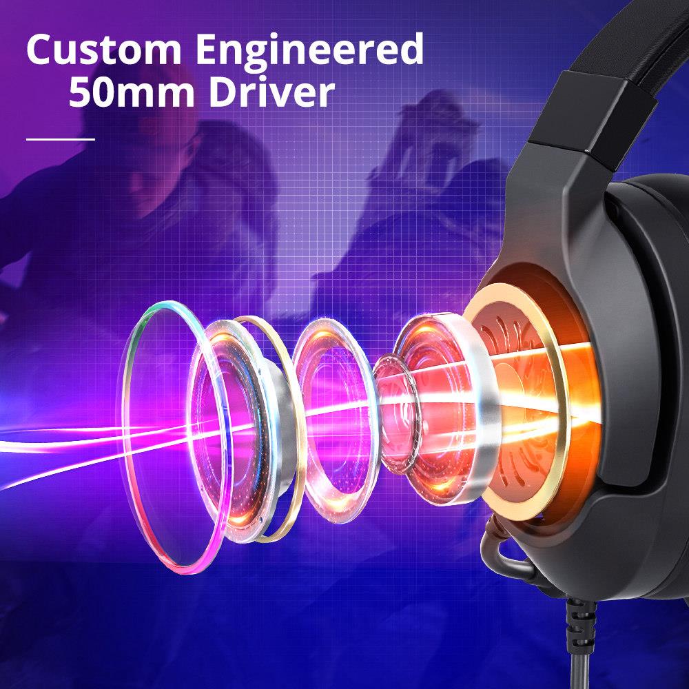 Tronsmart Sparkle Virtual 7.1 gamingowy zestaw słuchawkowy z portem USB oświetlenie RGB RGB dla PS4/PS5 PC/Laptop przełącznik Nintendo, seria Xbox