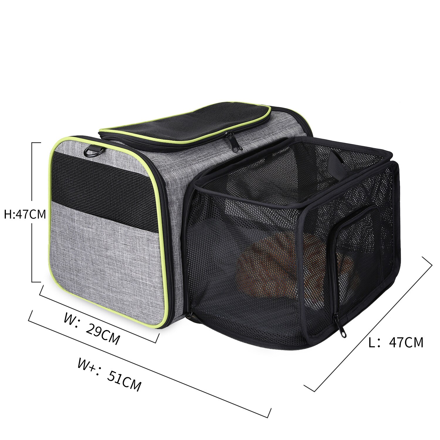 Luxury Expandable Cat Carrier Backpack Portable Small Pet Carrier Airline Approved Breathable Mesh Cat Backpack Carrier Foldable: Single-sided Square