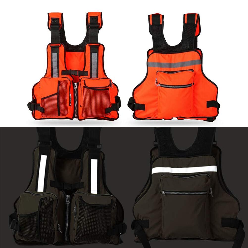 Chaleco salvavidas ajustable para adultos, salvavidas seguro para navegar, Kayak, canoa, pesca con mosca, ayuda acuática, con múltiples bolsillos