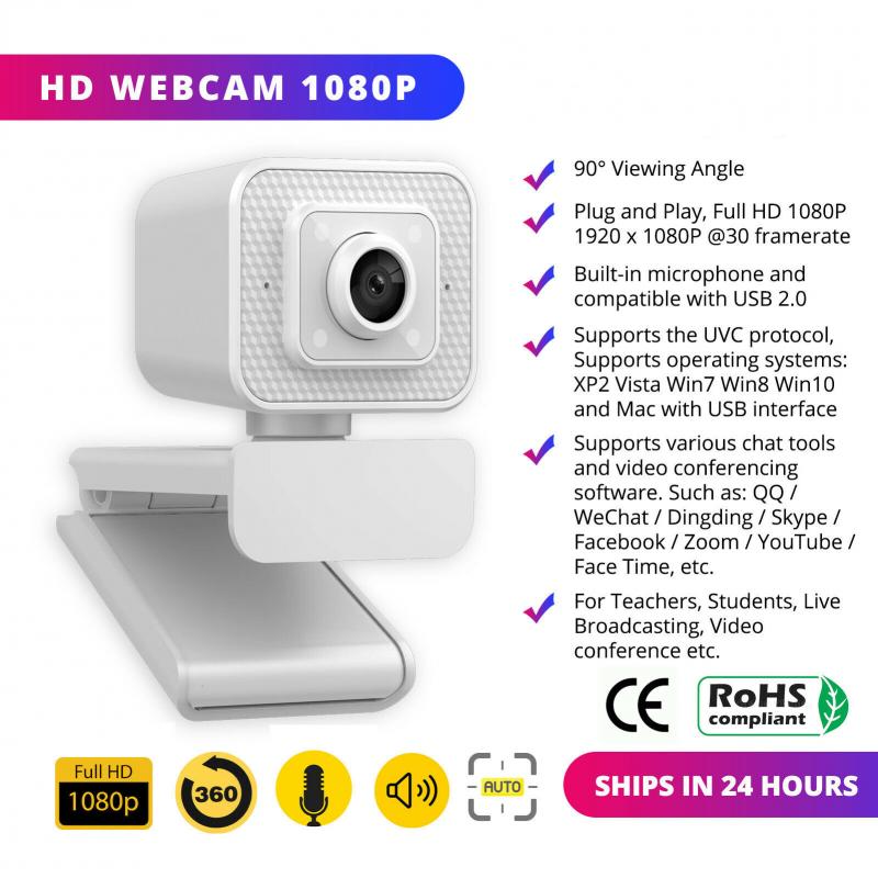 V24 Full Hd Video Webcam 1080P Hd Camera Usb Webcam Handmatige Focus Computer Web Camera Met Ingebouwde microfoon Voor Pc Laptop