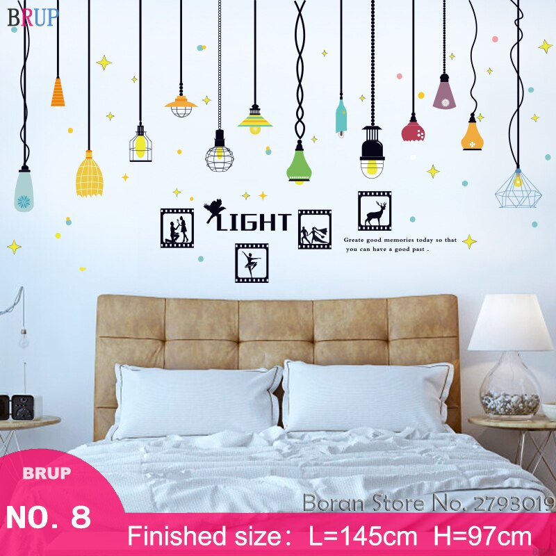 Large Chandelier Wall Stickers Art Light Bulb Home Decor DIY Vinyl Mural Room Decoration for Living Room Bedroom: 08