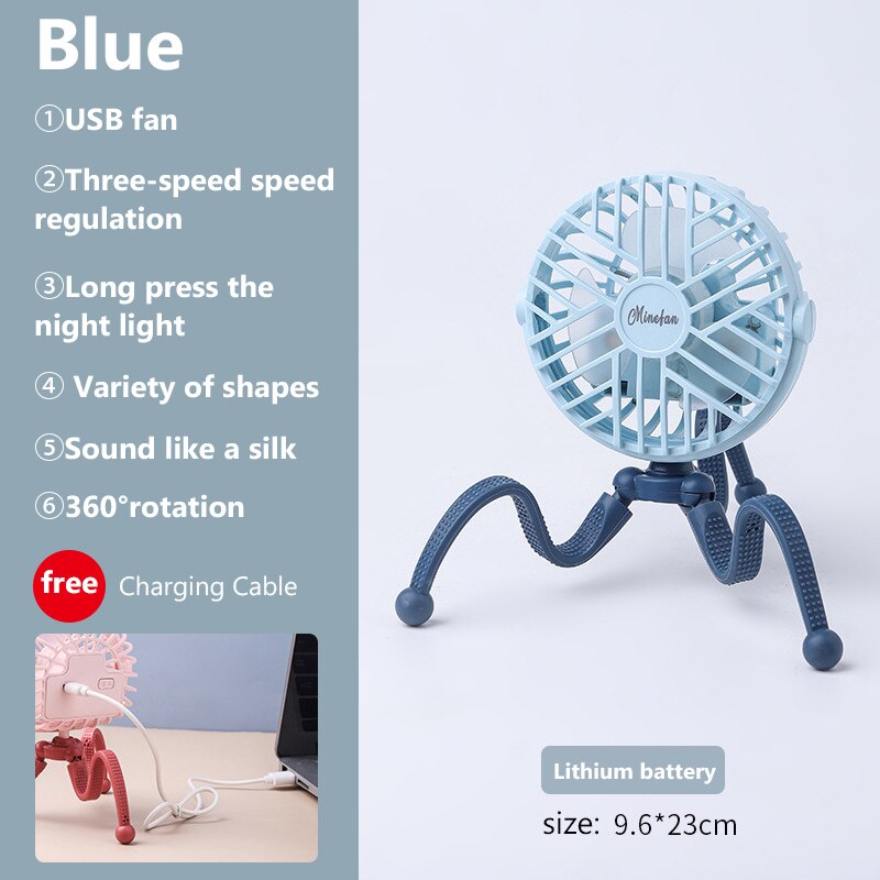 Ventilateur Portable pour siège de voiture, 500mAh, Rechargeable par USB, Mini accessoires pour poussette: WJ3794C