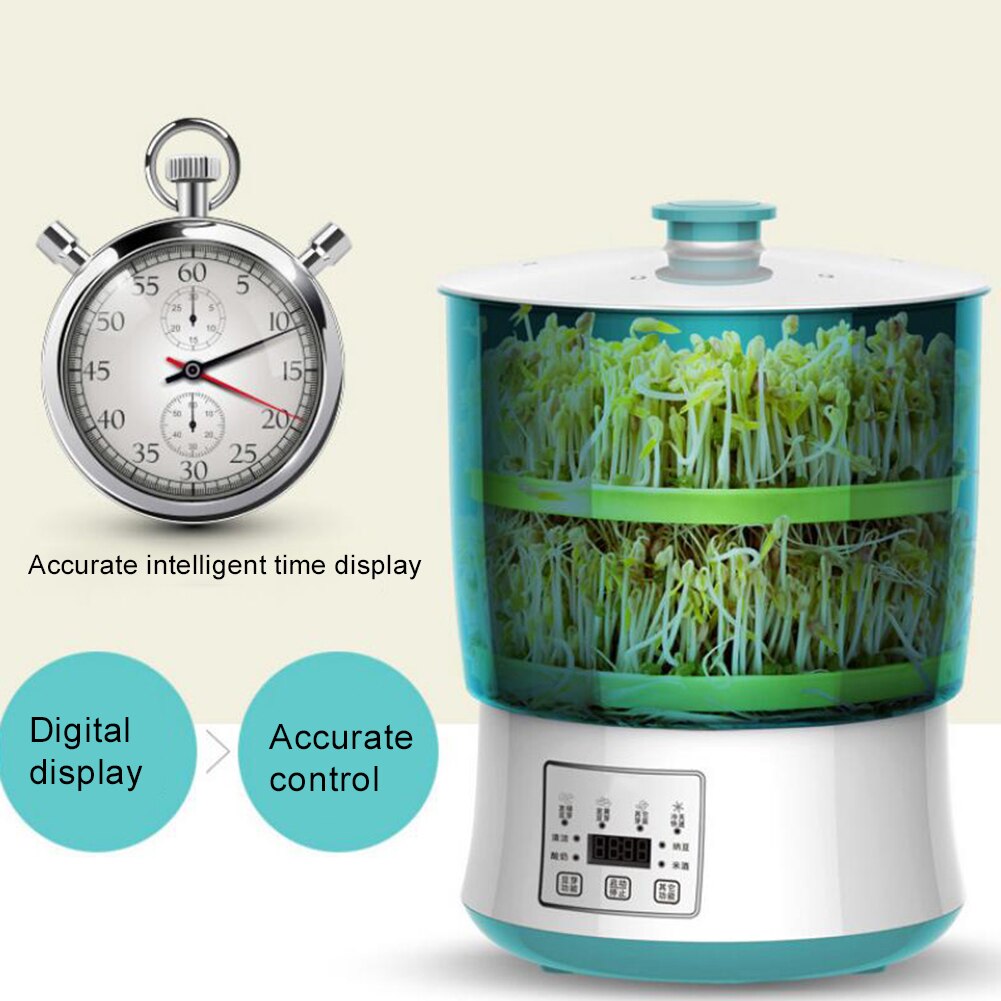 Machine de germes de haricot d'intelligence d'utilisation à la maison de 220V 110V grande capacité Thermostat graines vertes croissant Machine automatique de germination de haricot
