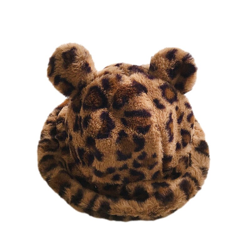 Winter Baby Hat Faux Fur Kids Bucket Hats for Girls Boys with Ears Children Cap Kids Hats Caps Accessories 2-5Y: A
