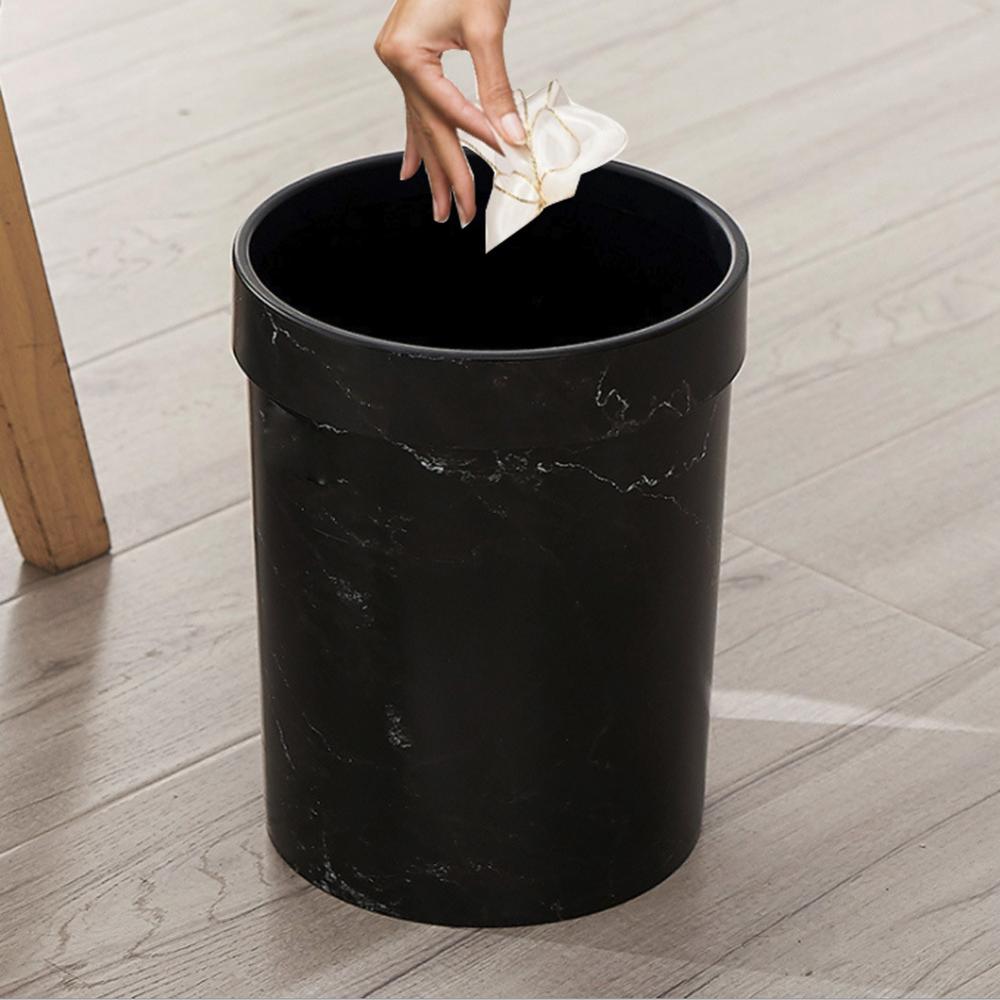 Plastic Prullenbak Marmer Patroon Kantoor Badkamer Keuken Prullenbak Woonkamer Slaapkamer Afvalbak Zonder Deksel Europese Stijl marmer mandjes