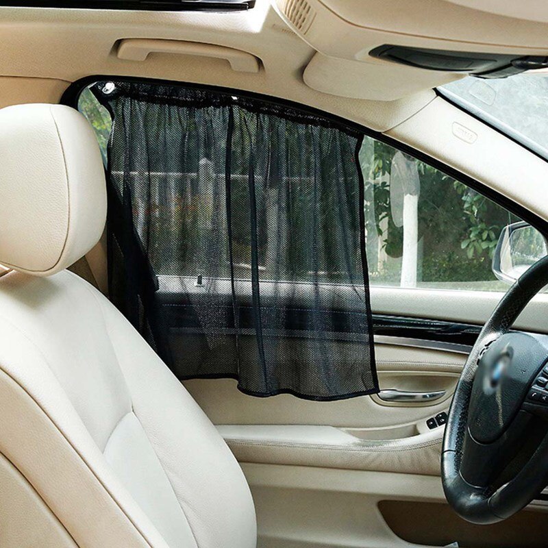 1 Paar Auto Zonnescherm Window Zonnescherm Drape Visor Volant Gordijn Voorruit Zonnescherm Verstelbare Opvouwbare Auto Styling