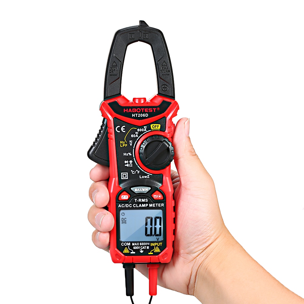 True RMS Mini Digital Clamp Meters AC/DC Current Voltage Auto Range VFC Capacitance Non Contact Multimeter