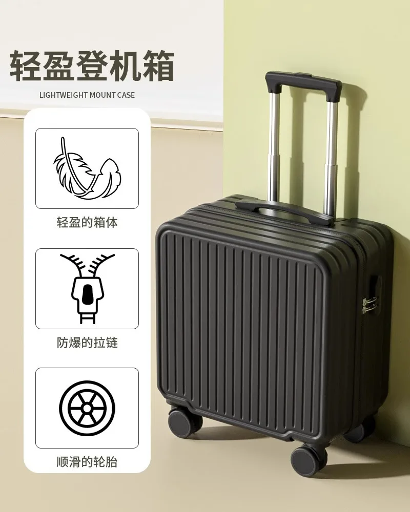 Mini Storage Travel Case with Wheels , TSA Approved Cabin Bag, Lightweight Password Lock Suitcase for Airplane, Home & Office: M / black