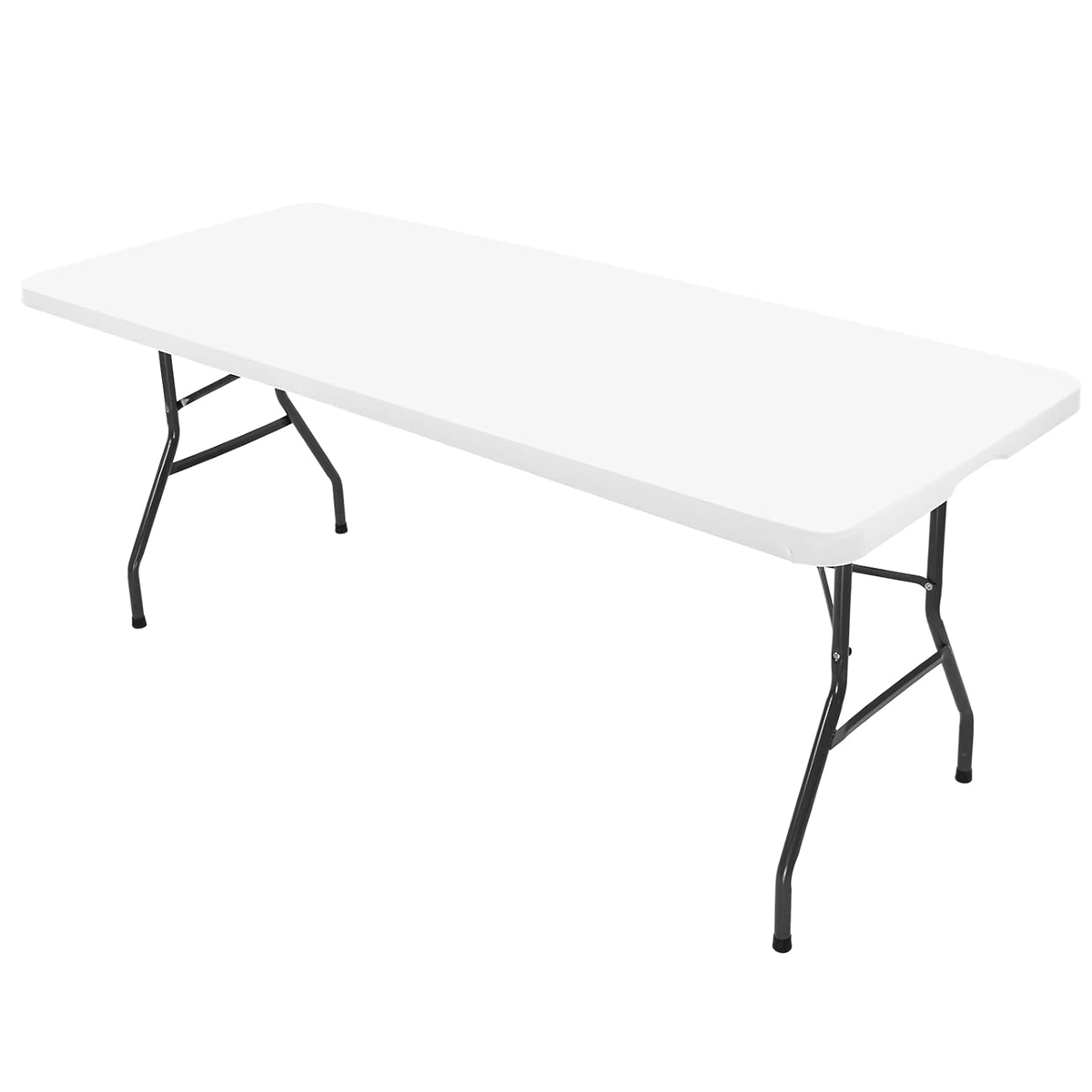 3 Size Elastic Fitted Fabric Rectangle Table Cloth Folding Tables Washable Picnic Camping Indoor & Outdoor Table Slipcover: WHITE / 80*120cm
