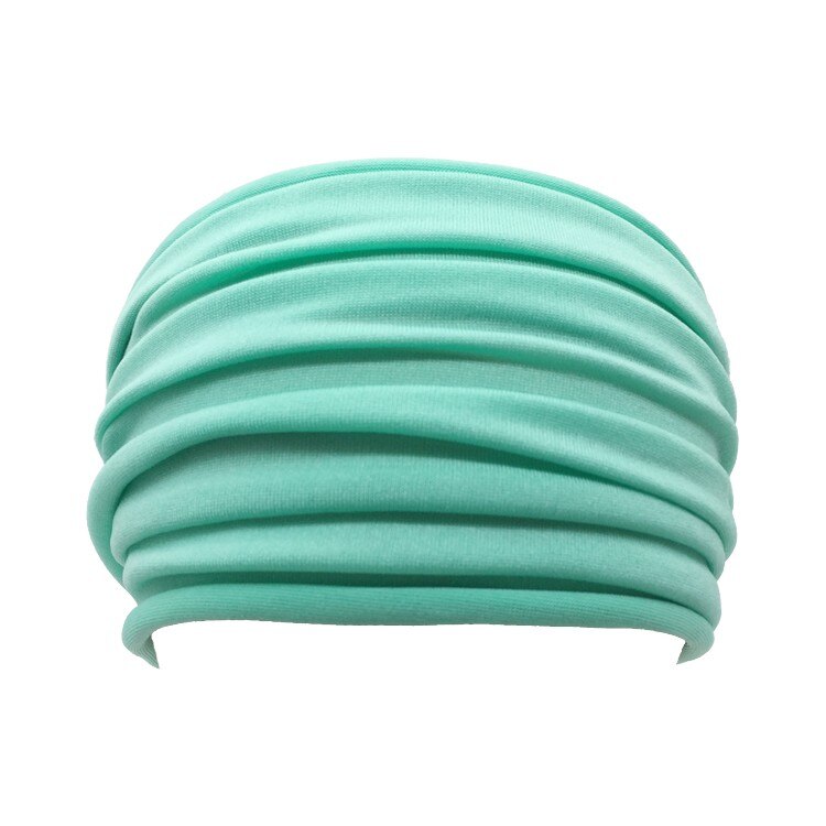 Unisexe loisirs Yoga danse sauvage foulard absorbant la sueur sport bandeau femmes Yoga exercice pli bandeaux vêtements de sport: green