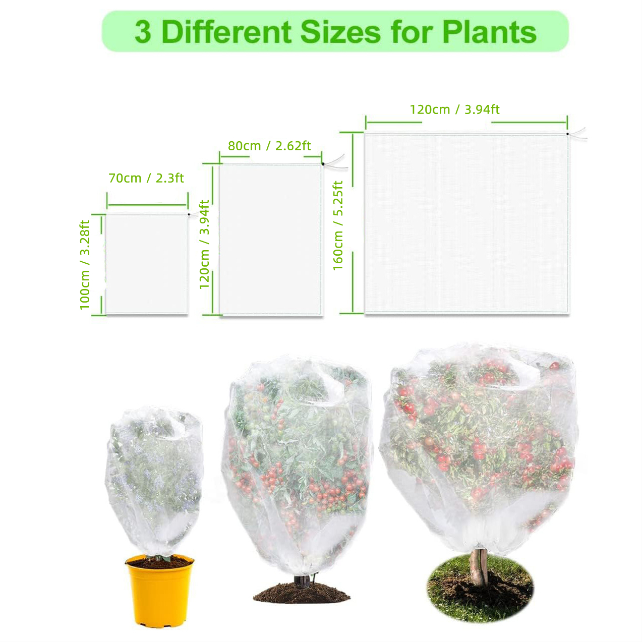2 mallas protectoras para plantas, para tomates, para jardín, para protegerlas de insectos, aves y verduras.