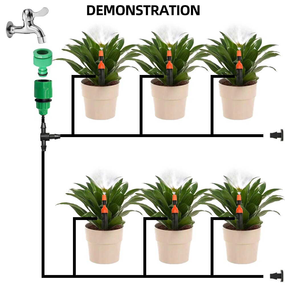 4/7Mm 15M Hose Garden Watering System Misting Spike Watering Set Water Plant Misting System Drip Irrigation System