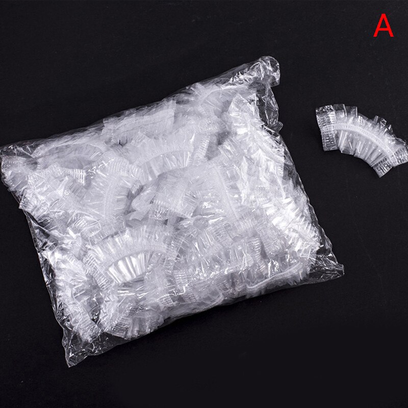 50/100 stk vandtæt engangs øredæksel bad brusebad salon gennemsigtig ørebeskyttelsesdæksel farvning af hår engangs ørebeskyttere: A 50 stk