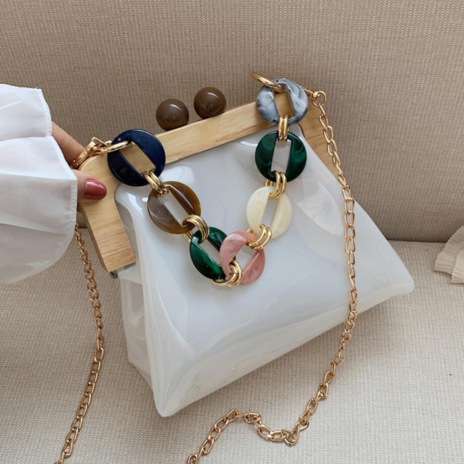 Transparente jelly tote bag 2020 verão novo de alta qualidade pvc designer feminina bolsa de viagem corrente ombro saco do mensageiro