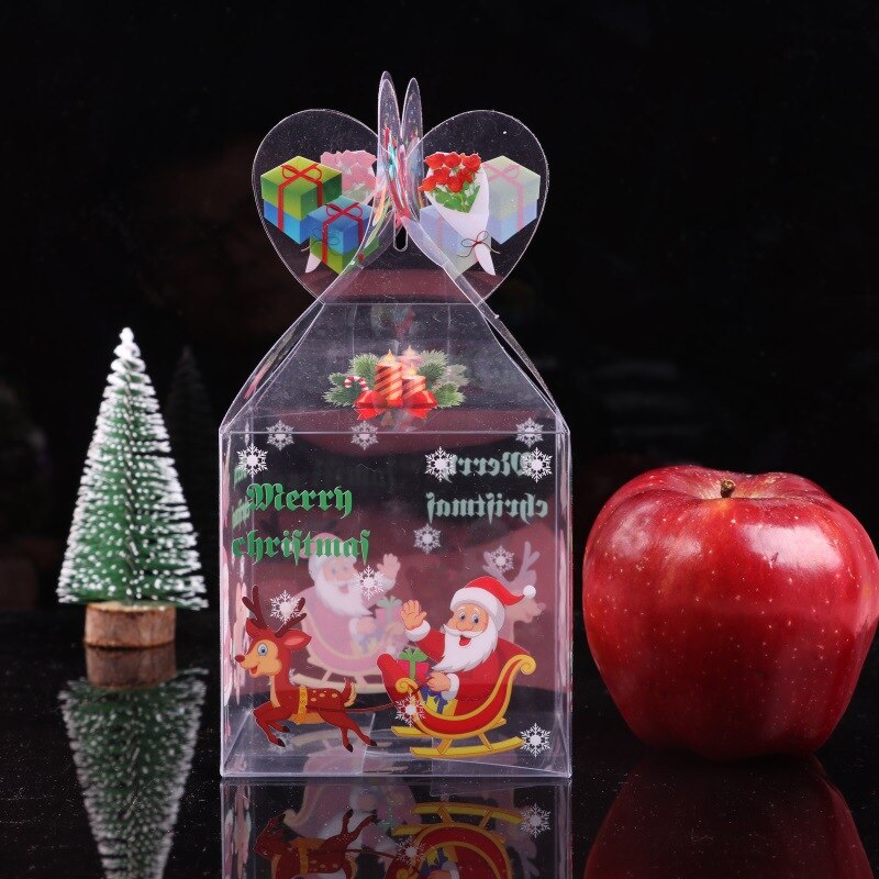 20 stk pvc gennemsigtig slikæske juledekorationsæske og emballage julemanden snemand elg rensdyr æbleæsker: 2