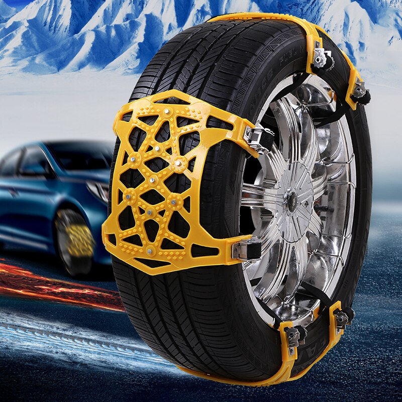 Cadenas de nieve universales para coche, accesorio de seguridad para neumáticos, antideslizante, doble broche, de TPU, 4/1 unidades