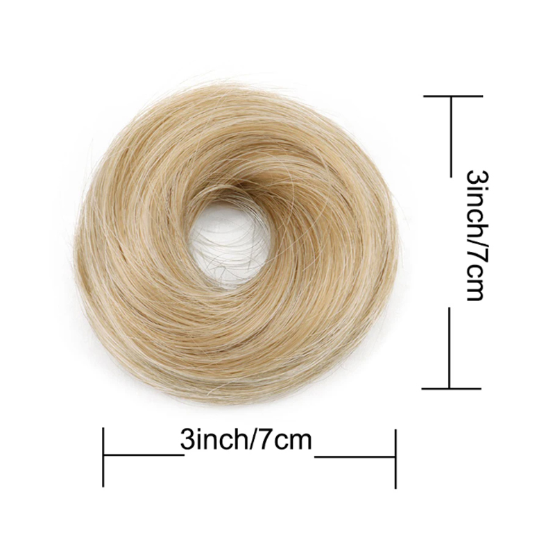 Moño sintético, pieza de pelo, extensión de moño recto, Mini banda de goma, moño para el pelo, peluca de Donut, accesorio, moño Updo