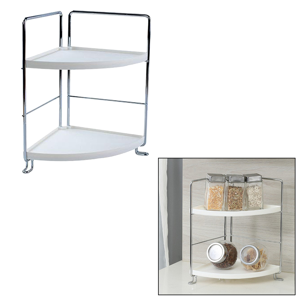 Kitchen Rack Storage Shelf 2-Tier Stand for Spice Rack Organizer, Metal Bathroom Shelf Stand for Storage Bottles