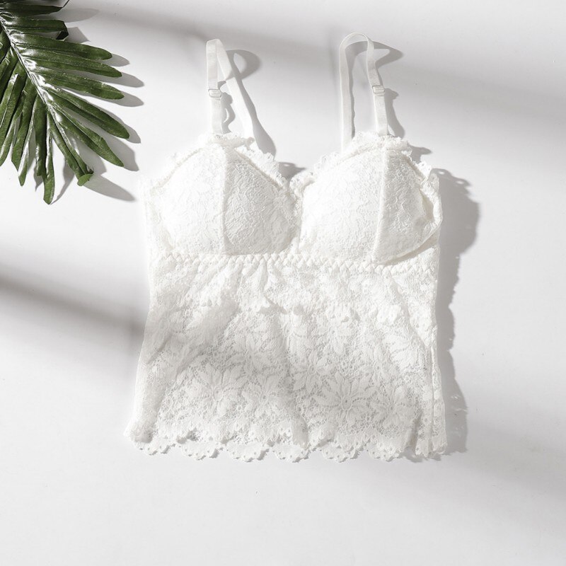Vrouwen Hollow Lace Mesh Zomer Hemden Zachte Uitneembare V-hals Tops Lace Camis Tops