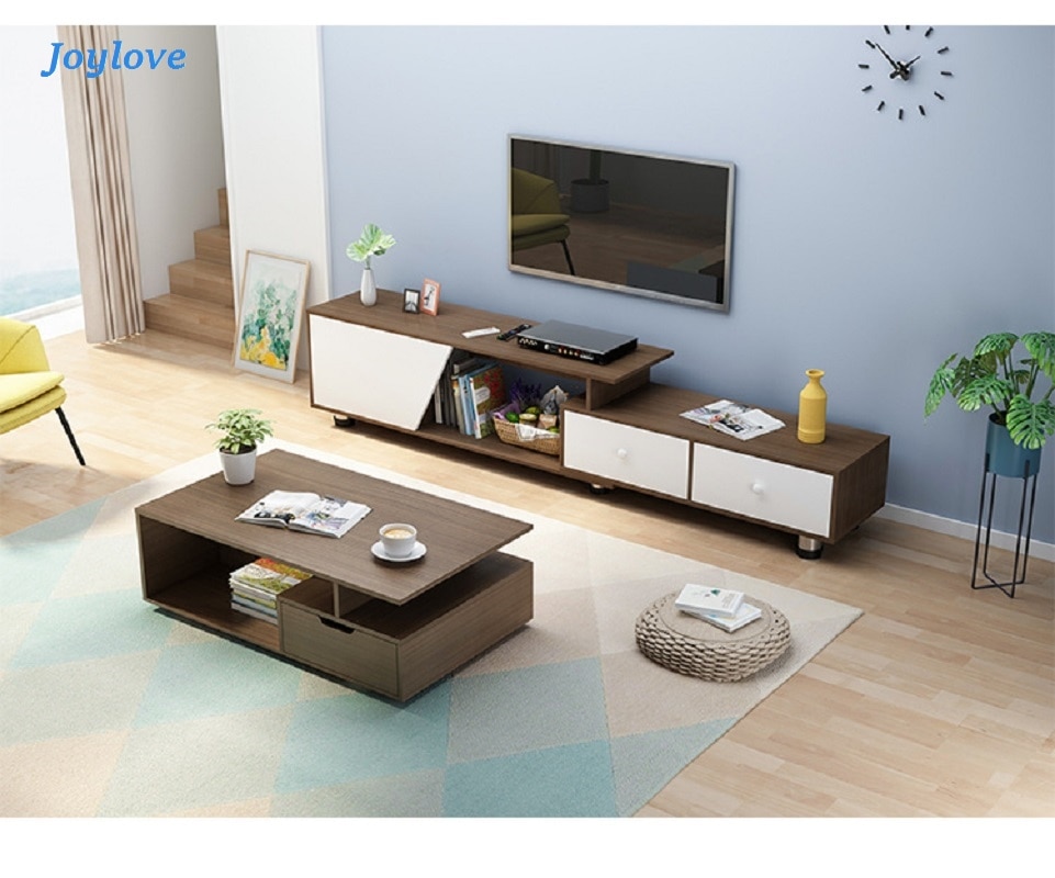 JOYLOVE Nordic TV Cabinet Coffee Table Combination Modern Minimalist Living Room Bedroom Small Floor Cabinet Chinese Simple