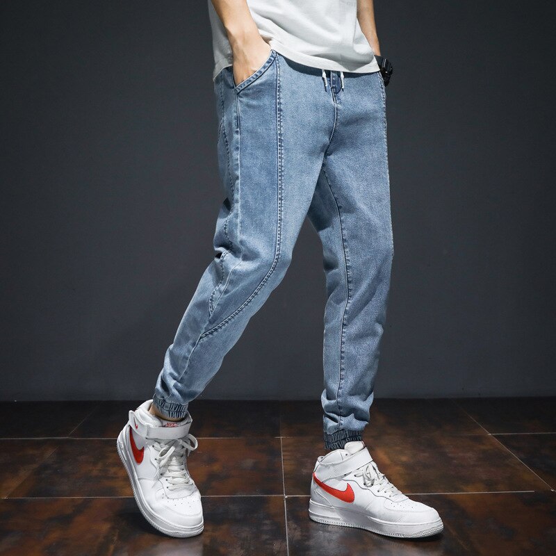 Japansk stil mænd jeans løse denim cargo bukser harem bukser slap bund hip hop joggers jeans mænd 7xl