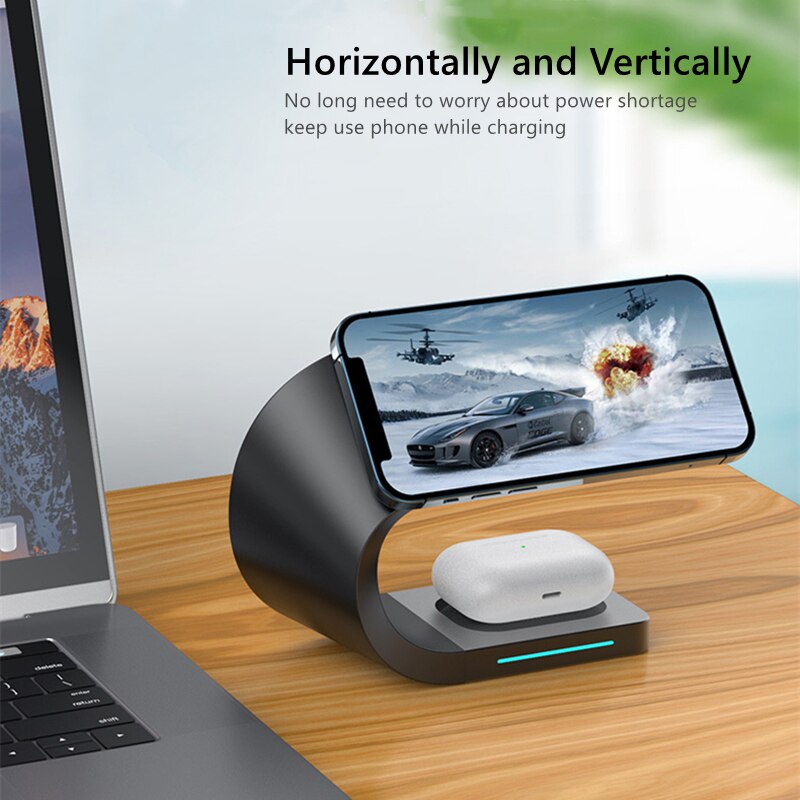 15w magnetische schnelllade-dockingstationen für iphone 13, 13 pro, 12 pro max , 4 in, 1 , airpods pro und iwatch  se 6, 5, 4, 3.