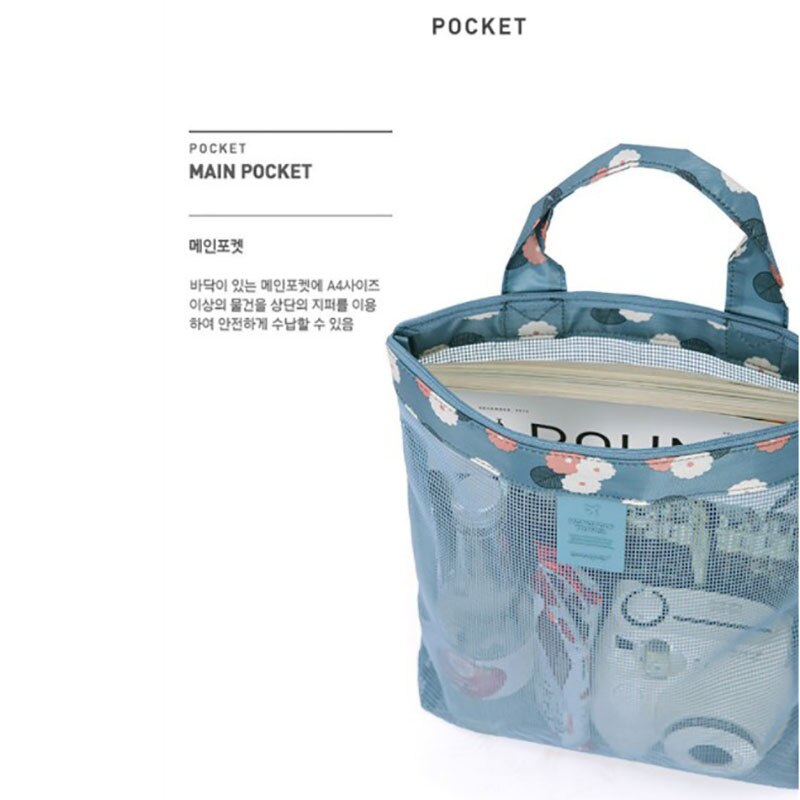 Bolso para natación de malla para mujer, bolsa de cosméticos, bolsa de playa de verano, portátil, juguetes pelota de playa, funda, bolso para natación