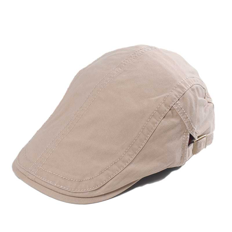 Spring Summer Men's Hats Duckbill Berets Hat for Male Washed Cotton Solid Golf Visors Herringbone Flat Caps Casquette