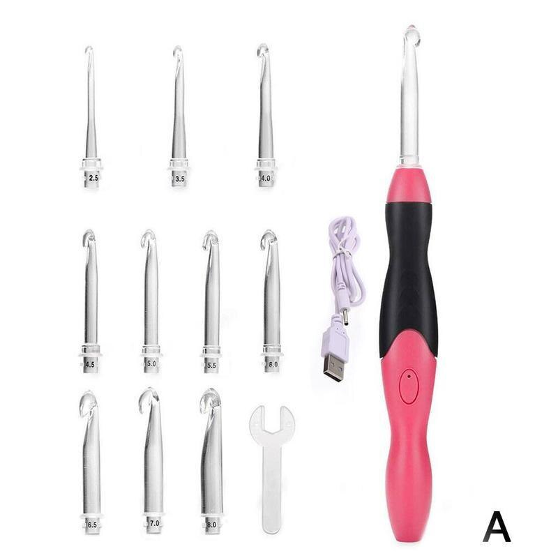 1 Set Lighted Crochet Hooks Set - Light Up Crochet Hooks, Rechargeable Crochet Hook with Light: A