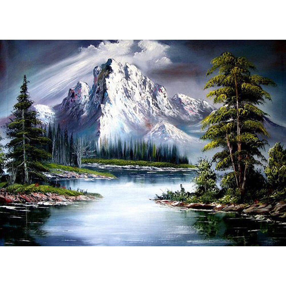 5D BRICOLAGE Plein Carré Diamant Peinture Montagne Paysage Broderie point De Croix Mosaïque Strass Halloween Décor: 04