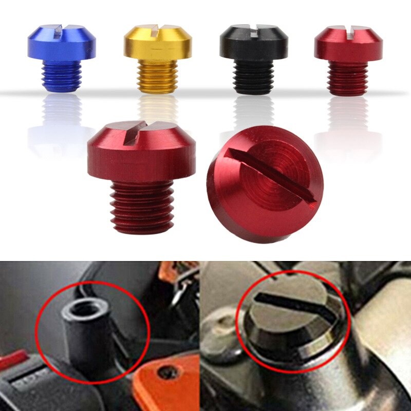 Tornillos de aluminio CNC para espejo retrovisor de motocicleta, tapones de agujero de aluminio, antióxido, 2 piezas, M10 x 1,25