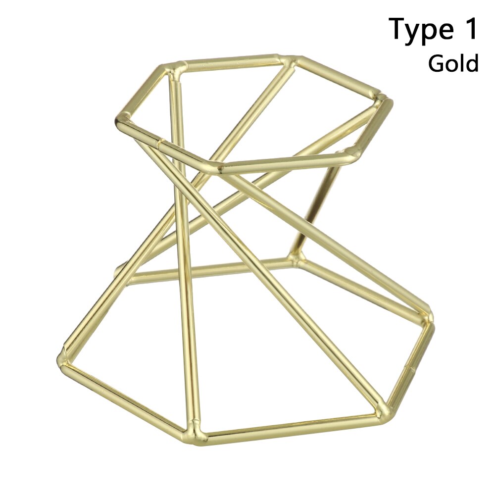 Metall Kristall Ball Basis Hexagon/Krone/Ei bilden Kugel Stein Unterstützung Anzeige Stand Figur Halfter Heimat Dekor Schreibtisch ornamente: B-1