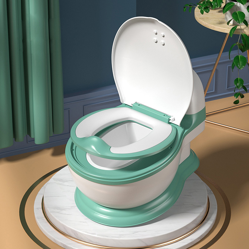 mini baby kids potty chair small children size toilet training: green PVC cushion