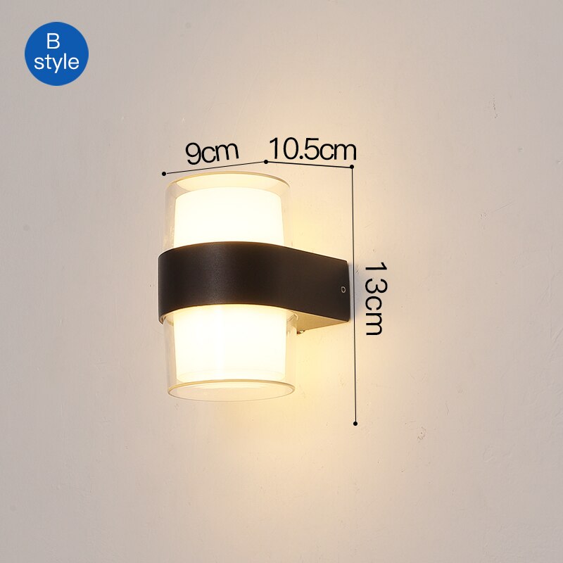 Moderne Outdoor Waterdichte IP65 Wandlamp LED Verlichting Voor Binnenplaats Licht Gangpad Balkon Gang Decoratieve Verlichting Veranda Tuin: B 9x10x13.5cm / Senor / Cool White