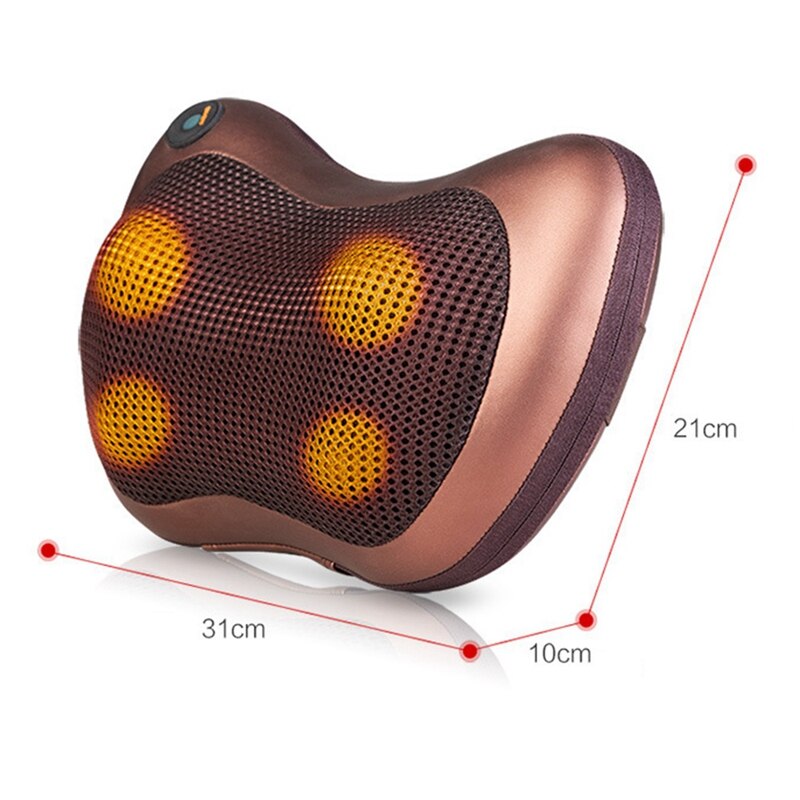 Roller Massage Kussen Voor Nek Stoel Infrarood Verwarming Kneden Nek Schouder Auto Shiatsu Massage En Ontspanning Eu Plug