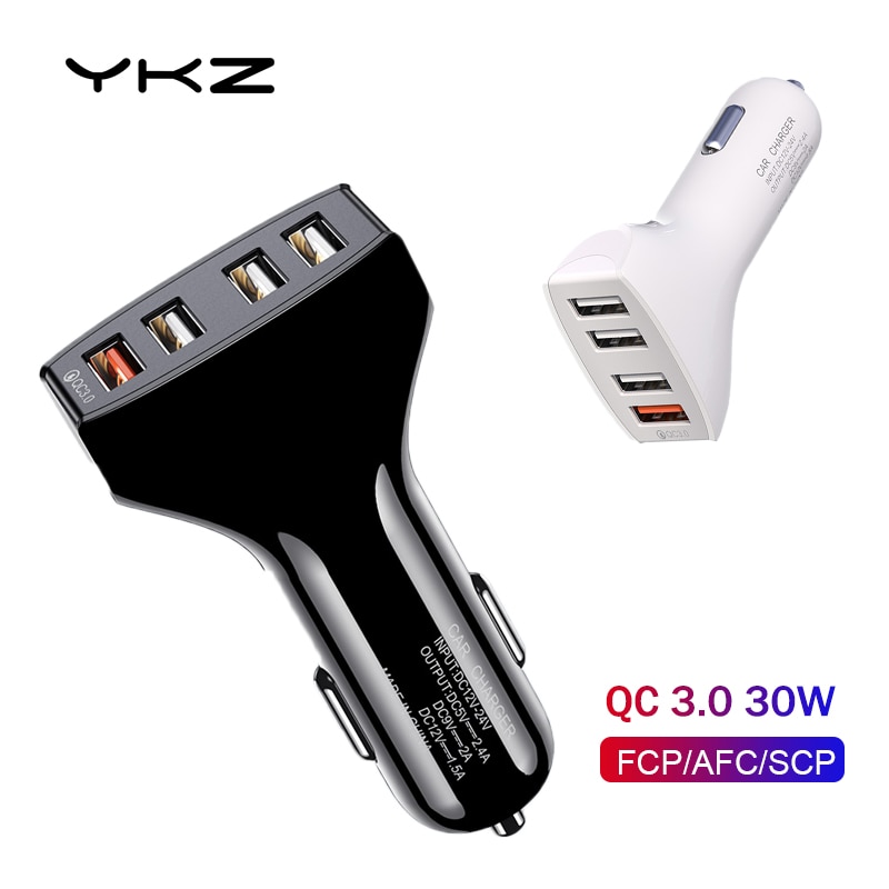 Ykz Auto Telefoon Oplader Usb Snel Opladen 3.0 Snel Opladen Adapter Voor Telefoon In Auto 4 Usb Car Charger Voor iphone Samsung Xiaomi Lg