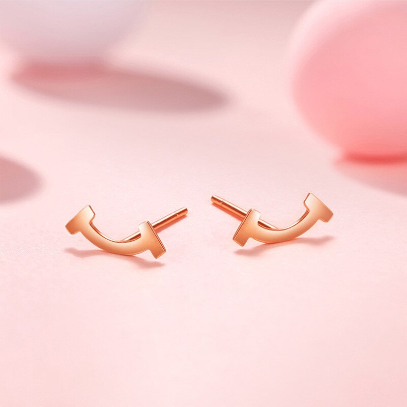18k goldene smiley-ohrstecker für damen,  au750 schlichte und romantische echtgoldohrringe, hochwertiger schmuck für mädchen