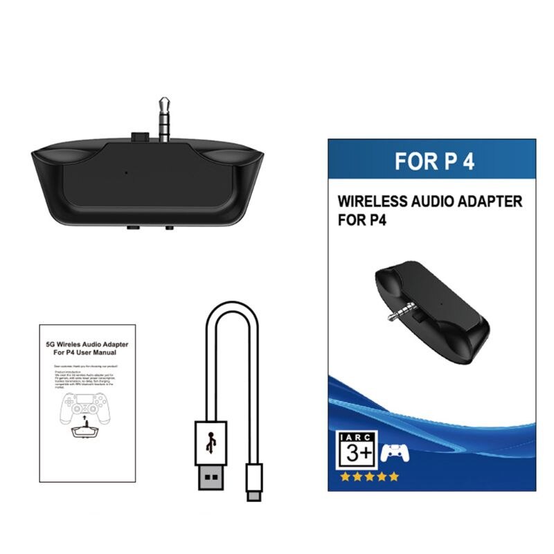 Draadloze Bluetooth 5.0 Adapter Voor PS4 Aux Ontvanger Met Handsfree Snel Opladen Adapter Voor Bluetooth Hoofdtelefoon