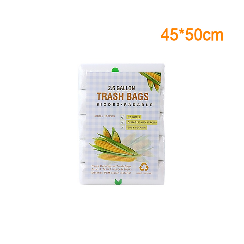100pcs Biodegradable Garbage Bags Strong Compostable Trash Bags Wastebasket Liners for Kitchen Bathroom Office Use: WHITE