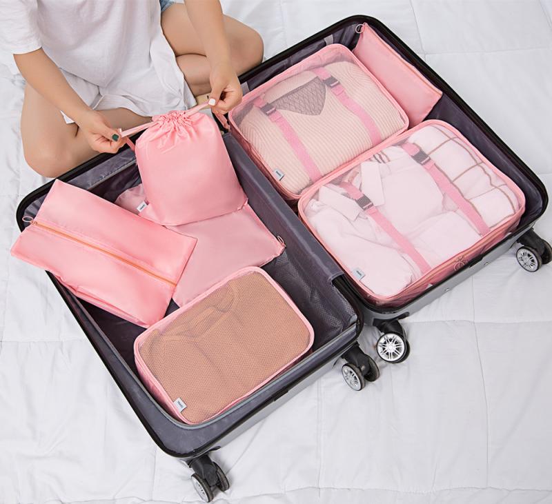 7Stck Reise Lagerung Tasche Lagerung Tasche Koffer Kleiden Organizer Tasche Wasserdichte Koffer Beutel Verpackung Würfel Taschen Reise Zubehör: Stil 7 7Stck