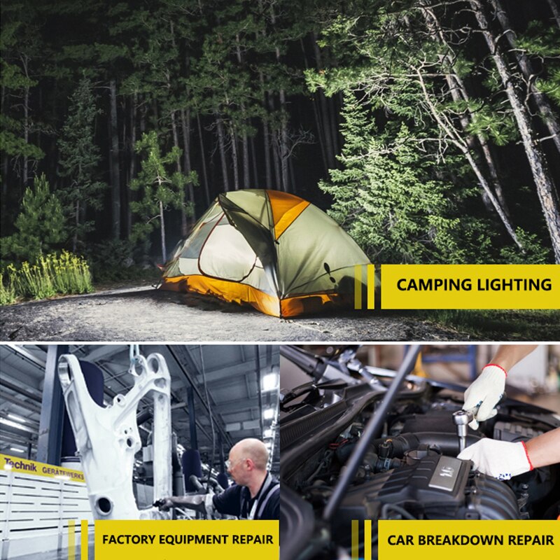 80W Portable COB Work Light Multifunctional Charging Magnetic Rechargeable light with Built-in Battery USB Work Lamp Repairing